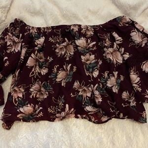 Floral off the shoulder crop top